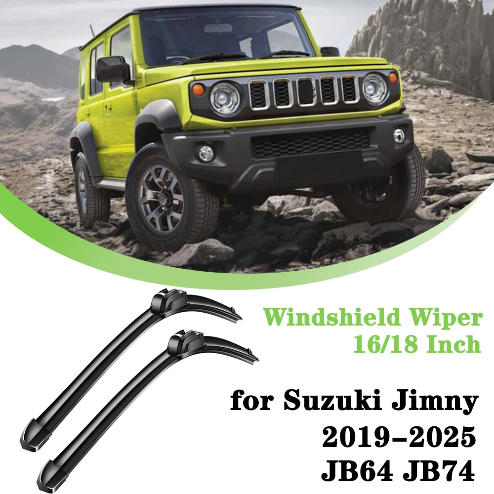 

Front Windshield Wiper Blades Brushes Free-Noise 16/18-Inch for Suzuki Jimny XL GL 2019-2026 JB64 JB74 Car Exterior Accessories