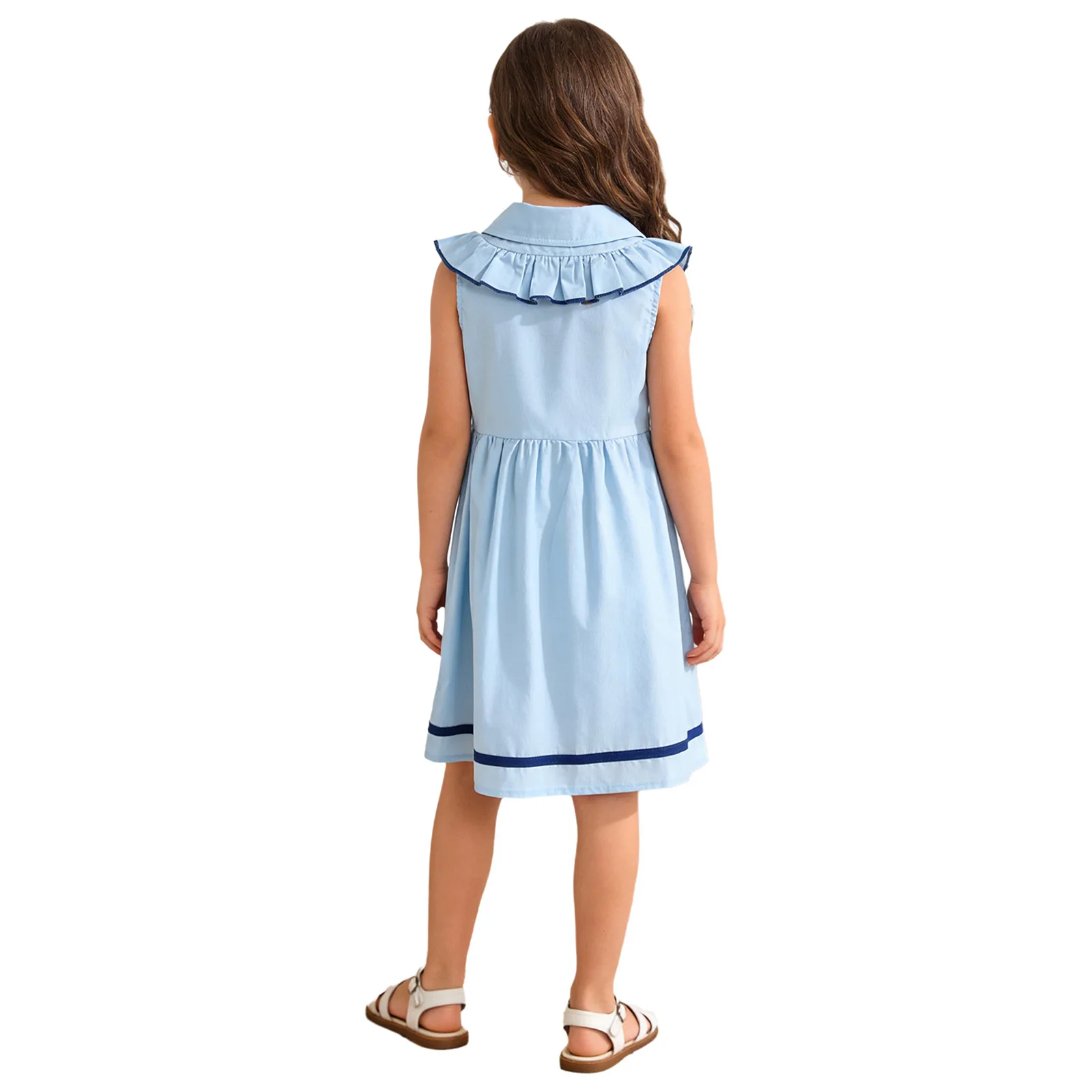 

Summer Girls Children's Clothing Bowknots Dress Cotton Vestidos Kids Clothes Back to School Costumes 2-8 Years Casual Daily Life