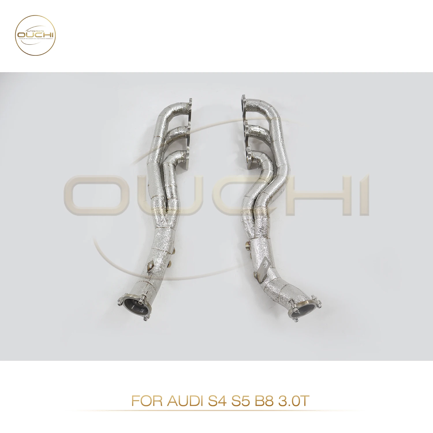 OUCHI Catless Exhaust Manifold For Audi S4 S5 B8 3.0T/4.2 2008-2016 Exhaust Header Car Accessories Turning Exhausted System