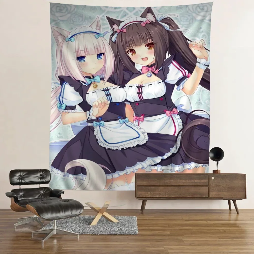 Anime Nekopara Colorful Tapestry Wall Hanging Bohemian Wall Tapestries Mandala Wall Art Decor