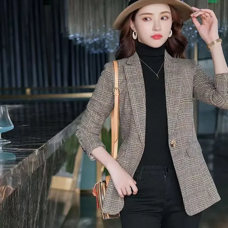 Damen-Blazer, hochwertige Frühlings-Herbst-Oberbekleidung, straffen Sie die Taille im koreanischen Outdoor-Stil, 2025, neu in weiblichen Mäntel und Jacken