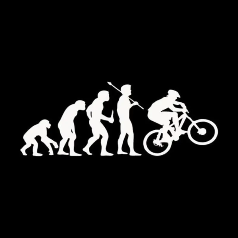 Car Sticker Personality Climbing Bike Evolution PVC Car Decoration Sticker Waterproof Cover Scratch Black/white, 15cm*6cm