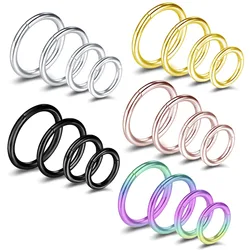 1pc Hinged Segment Nose Ring Stainless Steel Nose Hoop Septum Clicker Piercing Lip Ear Cartilage Helix Body Piercing Jewelry