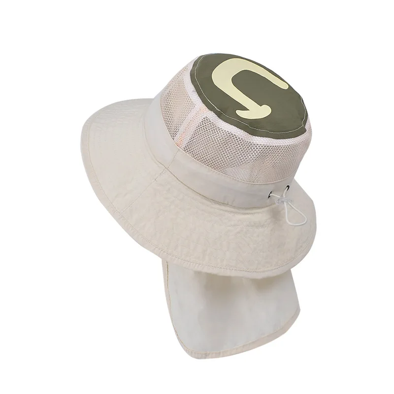 

Children's outdoor sunscreen hat with large brim adjustable foldable camping outdoor sports