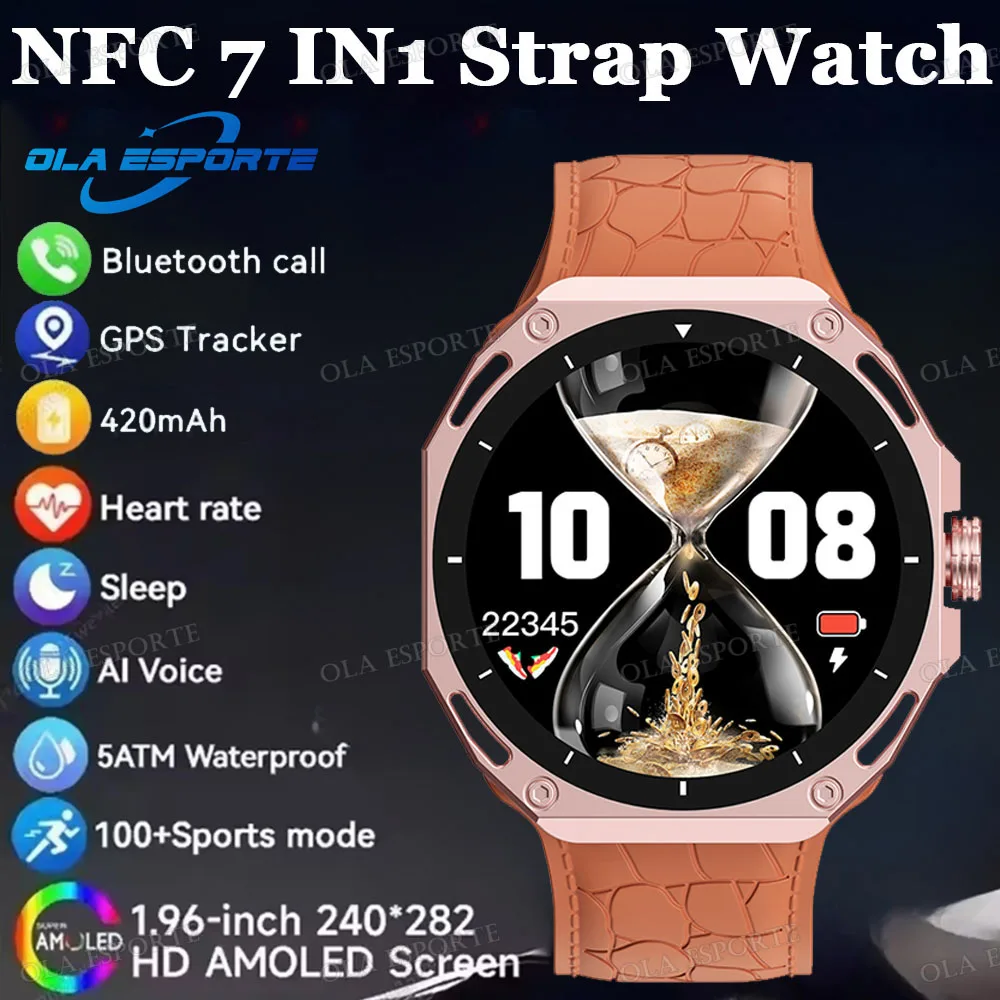 

Новые умные часы NFC для мужчин AMOLED экран GPS умные часы для женщин 100 + спортивный монитор сердечного ритма Bluetooth вызов IP68 водонепроницаемые часы