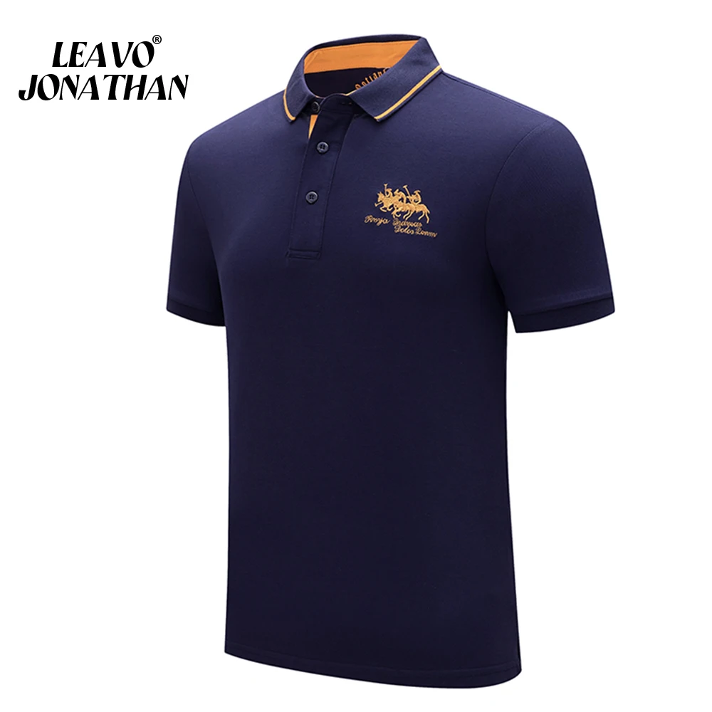 

Summer New Luxury Men Pure Cotton Polo Shirt 2023 Business Casual Embroidered T-Shirt Top Men Solid Short Sleeve Polo Shirt