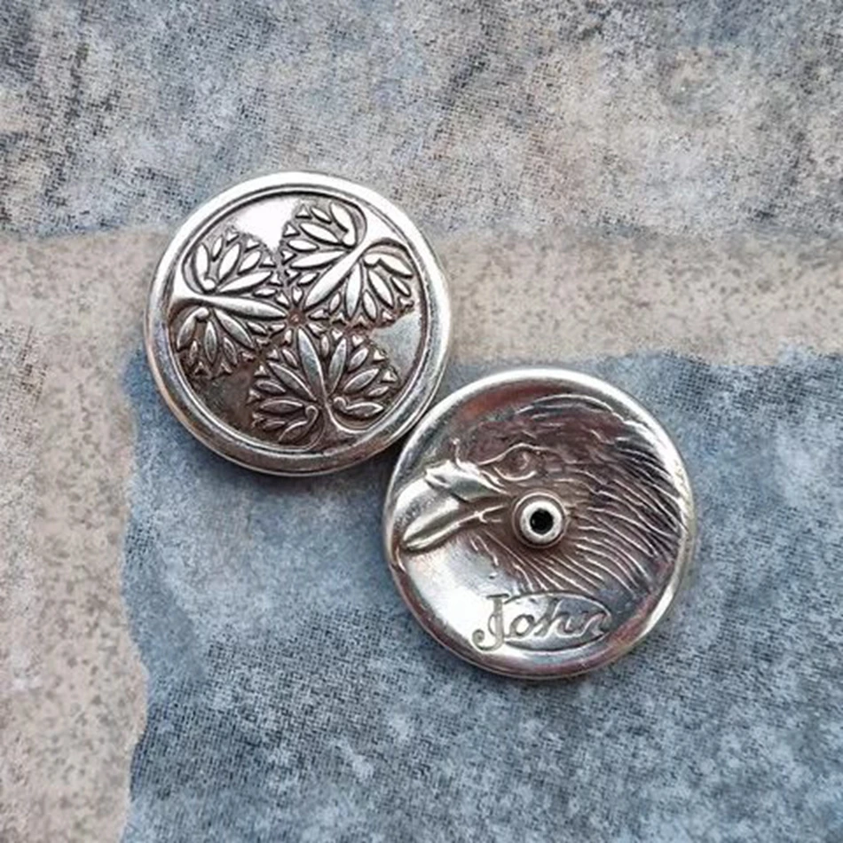

Leather craft hardware accessories for DIY hand-sewing, metal accessory with a clover pattern decorative buckle, 32mm,pack of 2