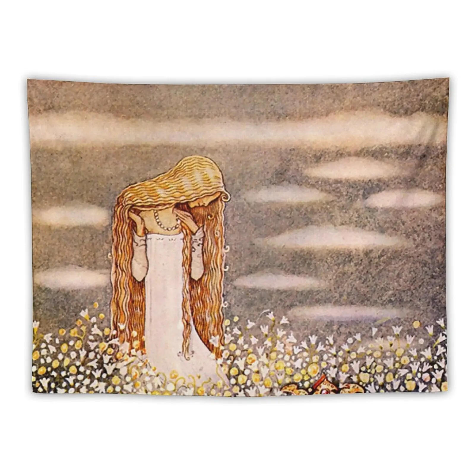 “The Golden Crown” Watercolor by John Bauer Tapestry Room Ornaments Wall Hanging Room Decor For Girls For Bedroom Tapestry