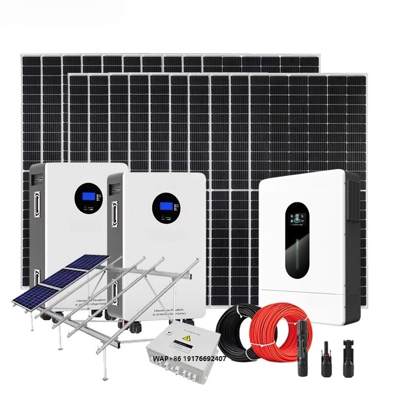 Complete Split Phase 12KW Solar System 30KWH Hybrid Solar Energy System withMPPT Controller Lithium Ion Battery for Home Use