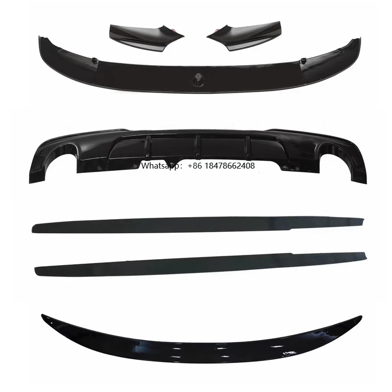 

Gloss Black MP Style Body Kit Front Lip Rear Spoiler Side Skirt for F10 M-tech 5 Series