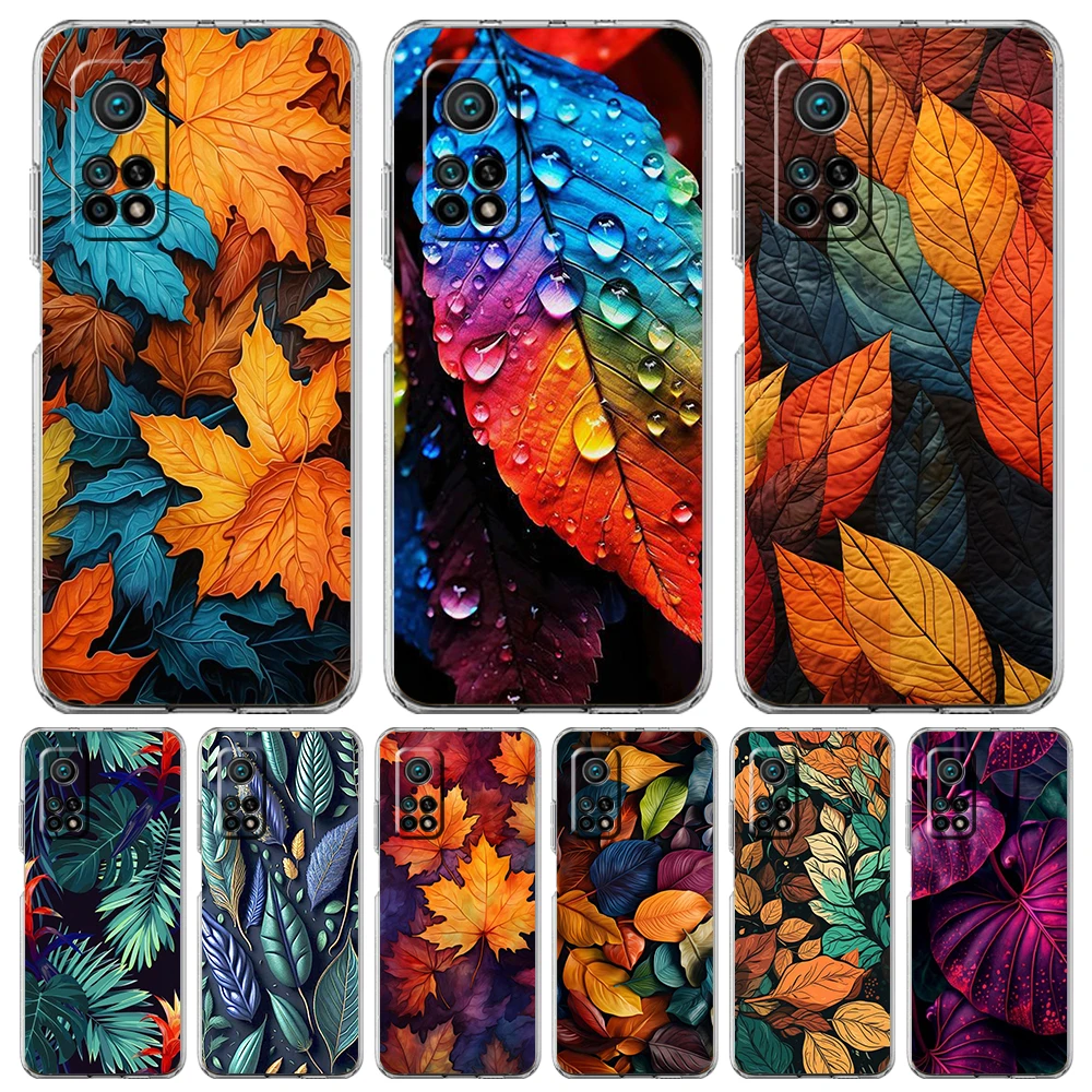 

Colorful Leaves Phone Case for Xiaomi Mi Poco F3 X3 X4 GT NFC M3 M4 11 Ultra 12 11X 11i Pro Lite 5G Soft Transparent Cover Capas