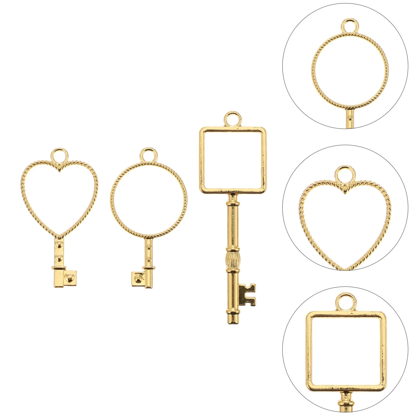 6 قطعة المعلقات الإطار المعدني مفتاح موضوع الجوف الراتنج السحر DIY بها بنفسك مجوهرات الحرفية أساور القلائد الايبوكسي قلادة صنع #3