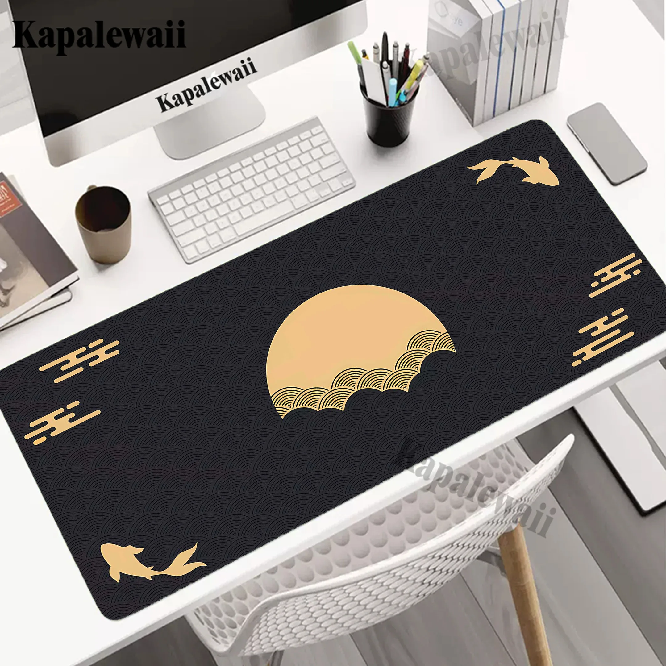 

Japanese Koi Large Mouse Pad Gamer Mousepad Notebook Office Accessories For Desk Mat Locking Edge Game Keyboard Pads 900x400mm