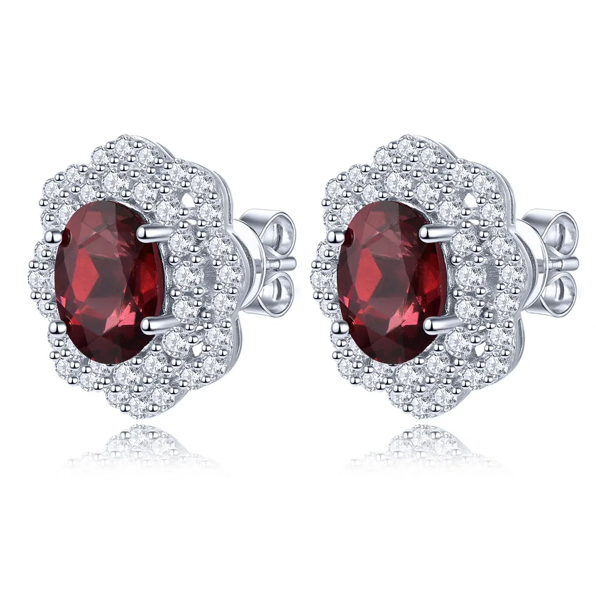 

Серьги из натурального родолита и стерлингового серебра, 2.8 карата, с цветочным дизайном, романтичные и изящные, с камнем-талисманом