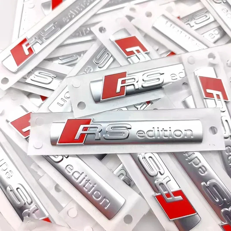 ثلاثية الأبعاد شعار معدني RS طبعة شعار سيارة شارة ملصق لأودي A3 A5 A4L A6L A7 A8L Q3 Q5 Q7 SLINE RS الديكور ملصق مائي