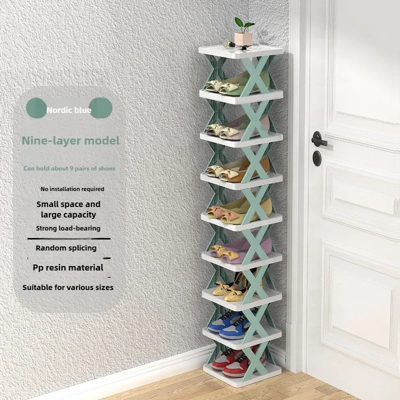 

Multi layer shoe rack for home use, simple narrow shoe storage at the entrance, and storage rack with compartments