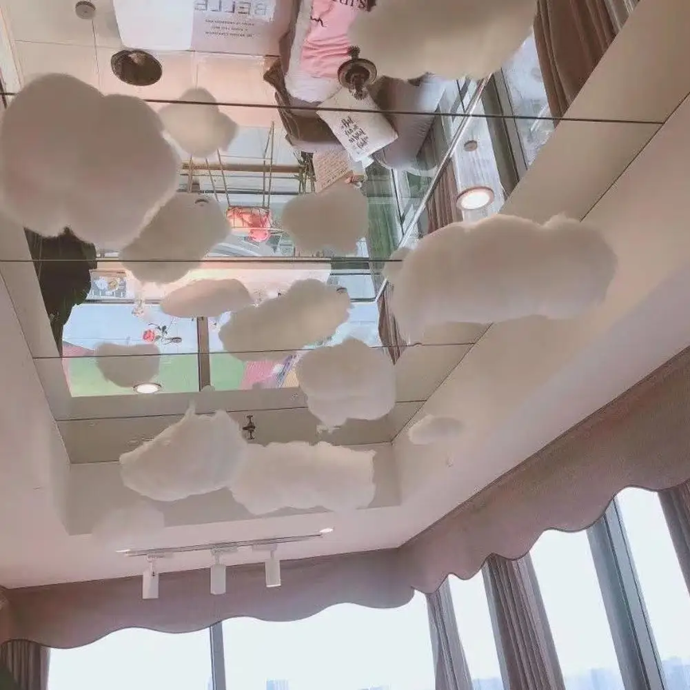 الاصطناعي الأبيض القطن سحابة الزفاف خلفية ديكور الدعائم خلفية T المرحلة DIY بها بنفسك حفلة عيد ميلاد حفل زفاف معلقة حلية #1