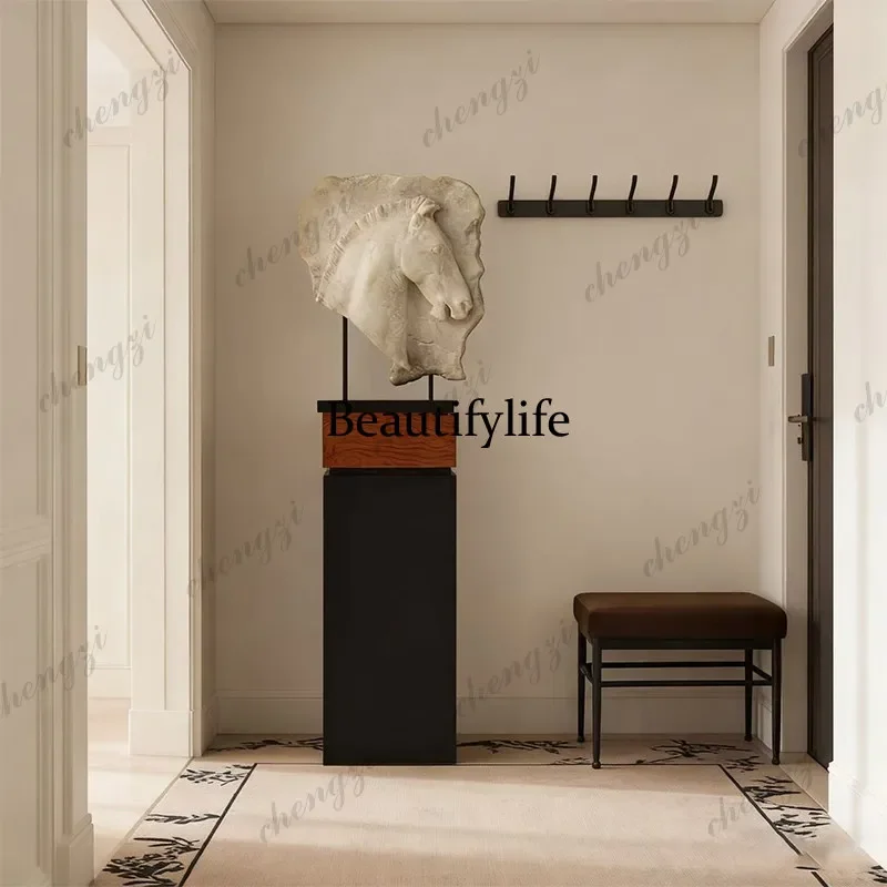 A4567 Minimalist modern wooden pier base medieval style display stand stump tree tumor bark flower stand entrance display stand