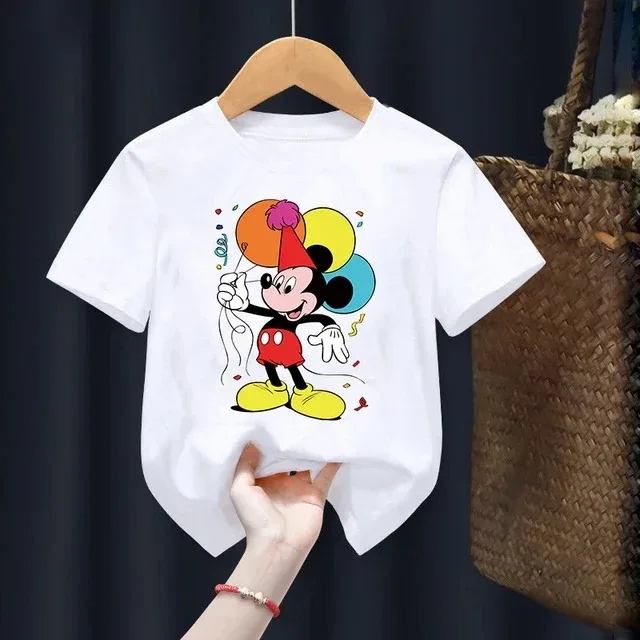 Cute Children Mickey and Minnie Tops Tee Mouse T-shirts Kid Girl Boy Anime T Shirt Baby Funny Clothes Kawaii Disney Tshirt 3-14y