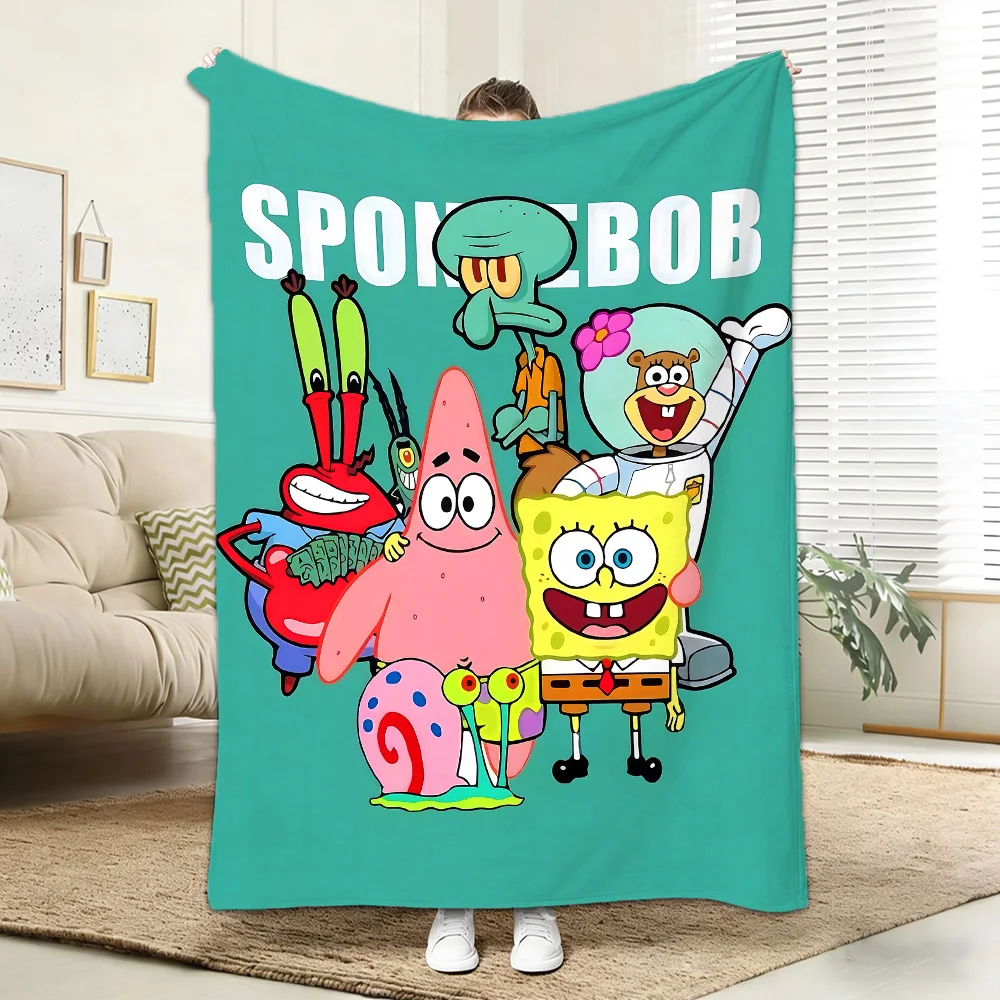 Überwurfdecken für Betten Kawaii S-Spongebob Ganzjahresdecke Tagesdecke auf dem Bett Tagesdecken und Bettdecken Camping Anime Sofa Nickerchen