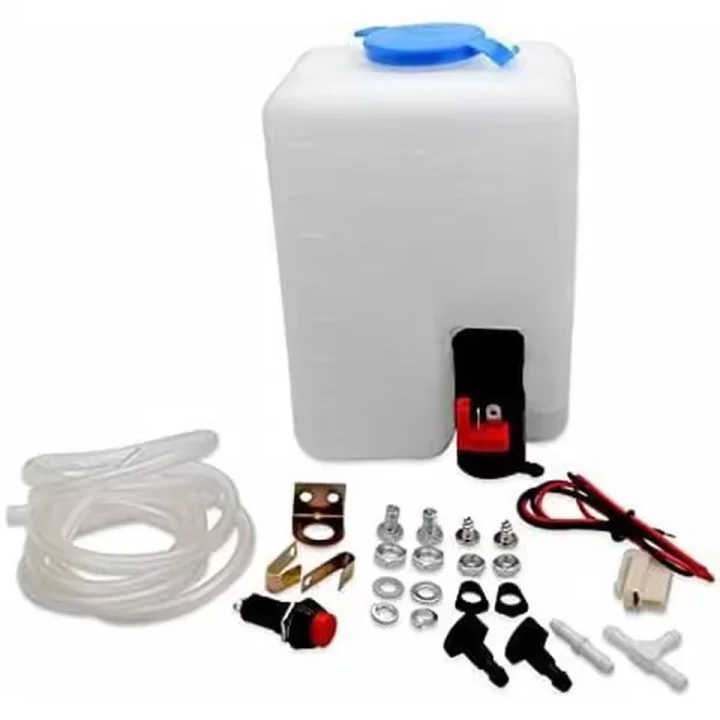 Bouteille de lave-glace universelle 1,5 l 12V, buse de réservoir de liquide, pompe de pulvérisation, système d'essuie-glace, Kit de réservoir, outils de nettoyage de pare-brise de voiture