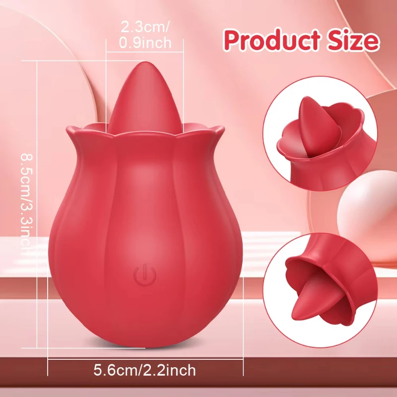 Rose Shape Clitóris Estimulador para Mulheres, Lambendo Vibrador, Clitóris Nipper, Massagem Masturbador, Poderoso Vibratório Mini Toy Sex, Feminino