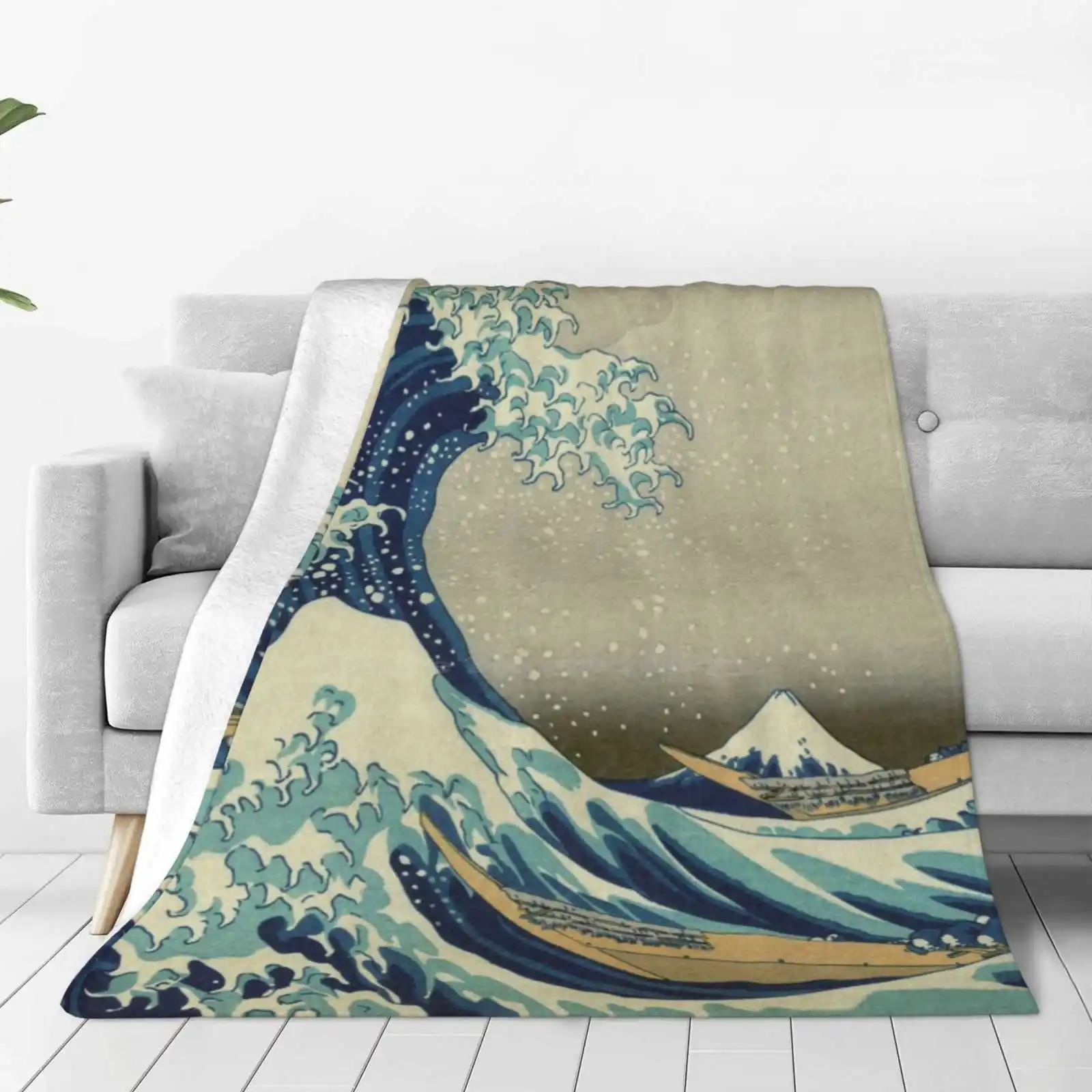 The Great Wave New Arrival Fashion Leisure Warm Flannel Blanket Japanese Asian Foreign Wave Water Ocean Artsy Aquatic Cool