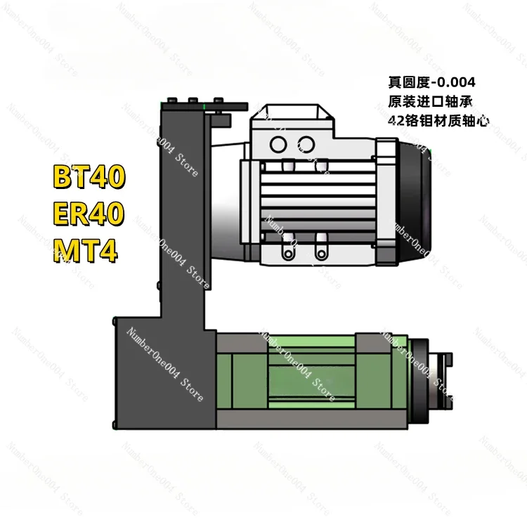 Suitable for High Precision BT40 Mohs No.4 ER40 Power Head Liner Milling Boring Milling Spindle Head Cutting Machine Tool