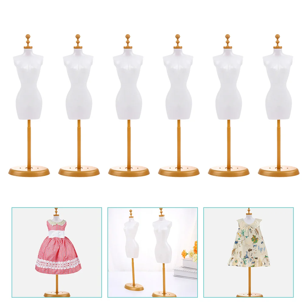 

6 Pcs Mannequin Stand Clothing Hangers Dress Body with Base Accessories Skirt Model Baby