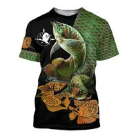 Men's Summer T-shirt Brook Trout Fishing 3D Printed Harajuku Casual Short Sleeve T-shirt Unisex Neutral Outdoor Quick Drying Top