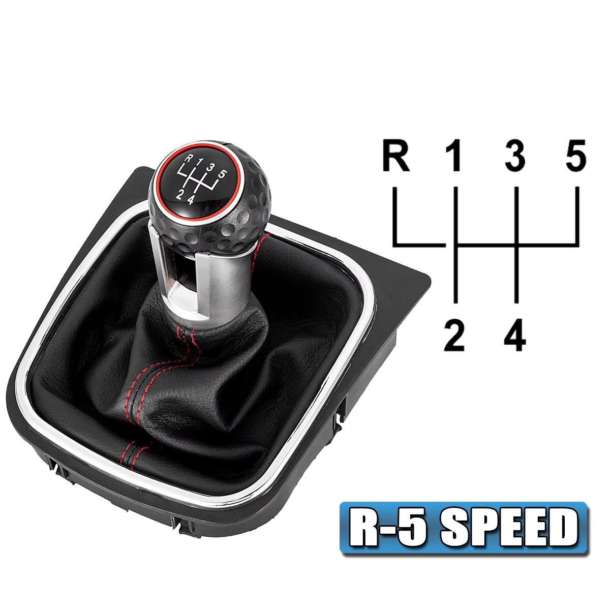 5/6 Speed Manual Shift Gear Knob Boot Cover For VW Golf 6 MK6 GTI GTD R20 Golf 5 MK5 R32 G-TI 2004-2013 Full Kit Complete Set