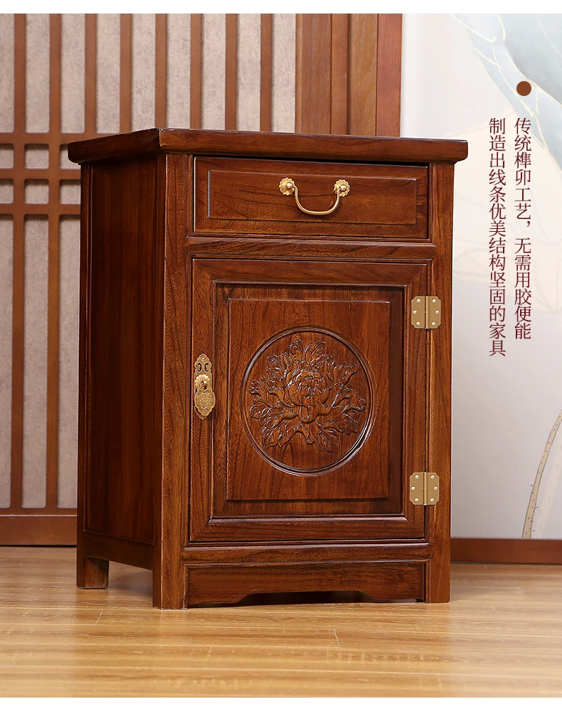 Safe bedside table intelligent password safe household small invisible anti-theft anti-pry solid wood cabinet