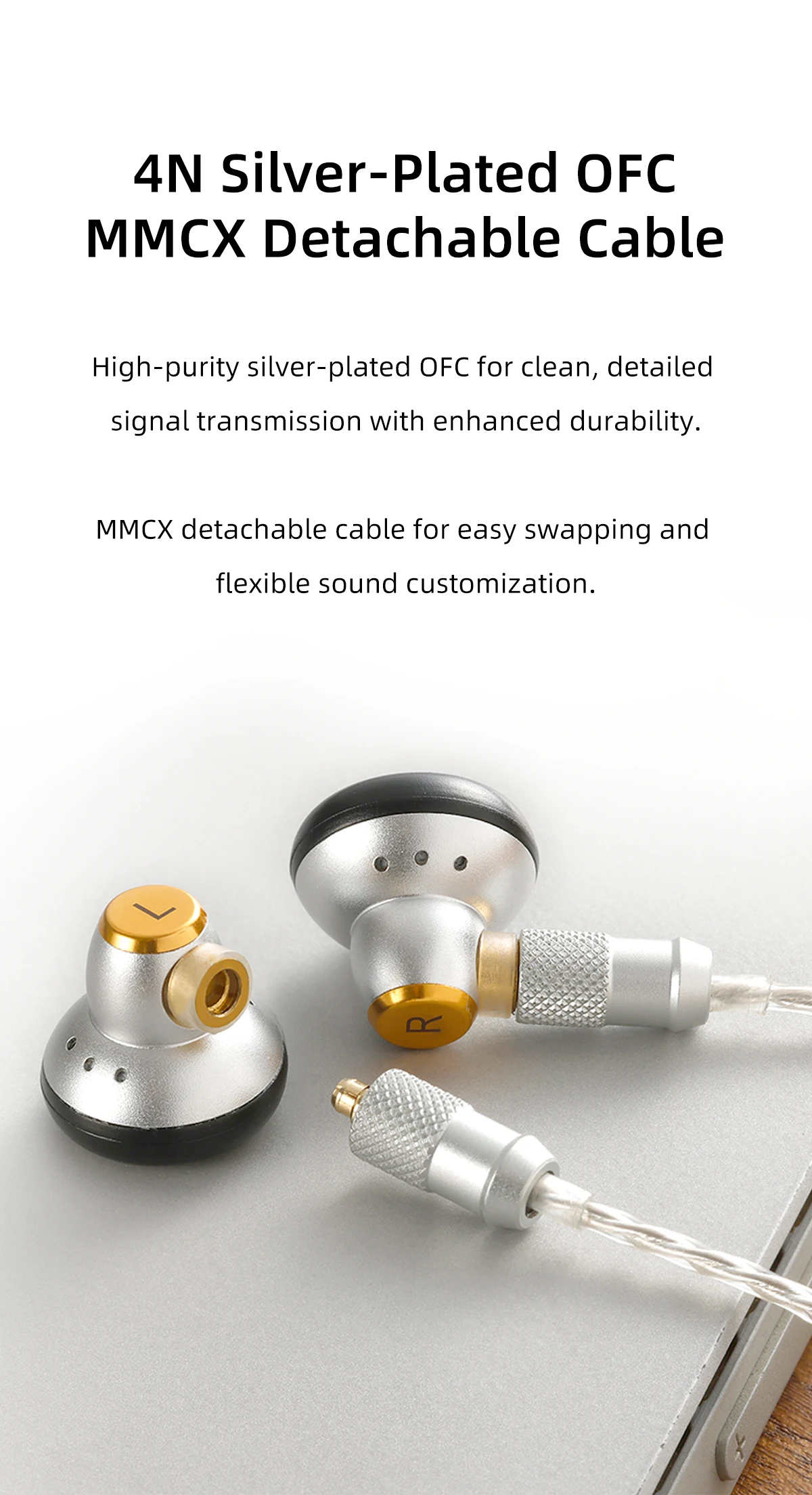 SIVGA M260 14,2mm Dynamischer Treiber HiFi Kabelgebundene Flachkopf-Ohrhörer High-Fidelity In-Ear-Kopfhörer – Detail 4