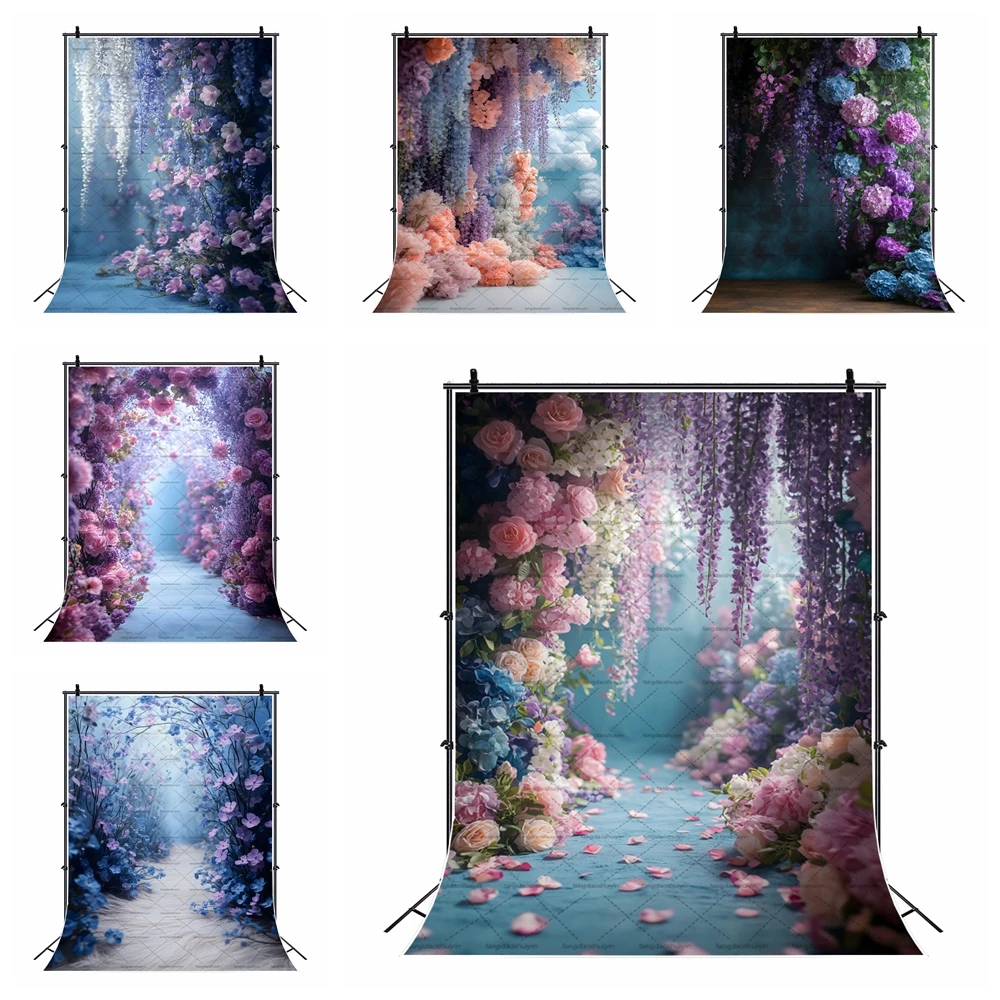 

Dreamy Purple Violet Floral Photography Background Adult Birthday Wedding Maternity Portrait Decor Backdrop Photo Studio