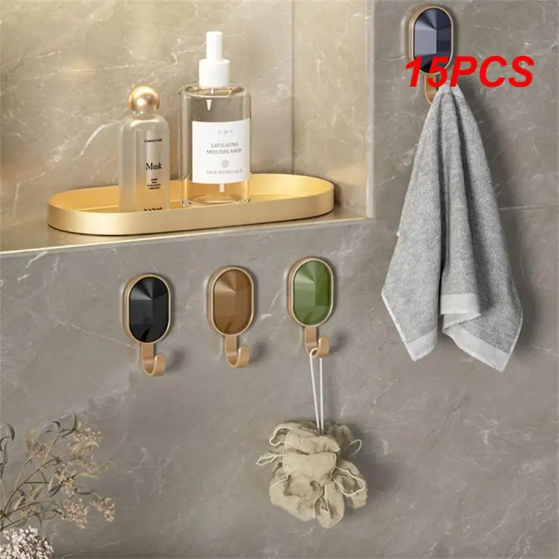 

15PCS No Trace Hook Small And Exquisite Sticky Hook Environmentally Friendly Material Hook Coat Hook Good Load-bearing No Trace