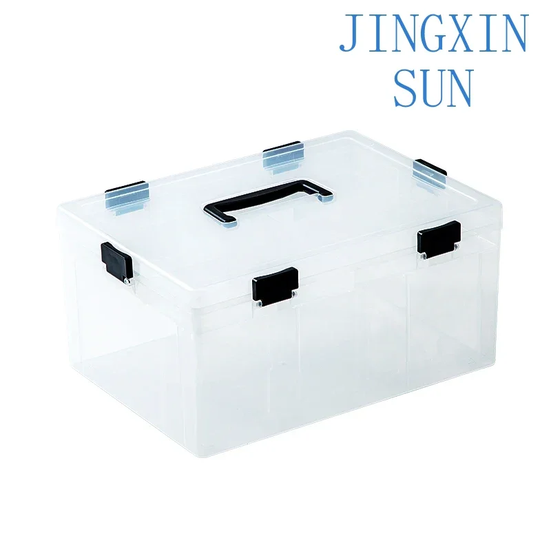 Transparent stackable  building block storage box toy storage box with plastic compartment
