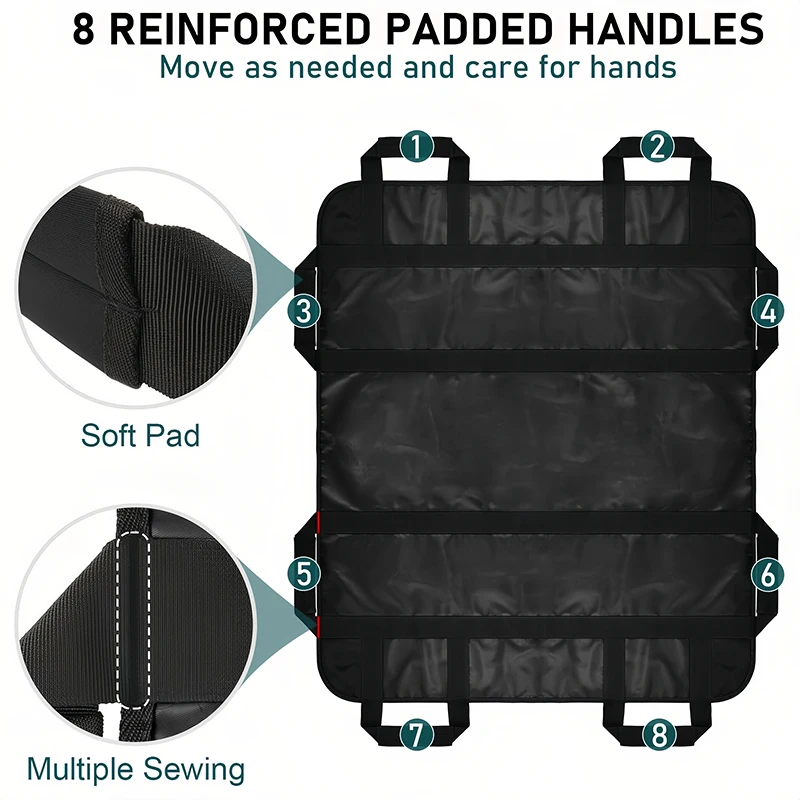 Positioning Bed Pad with Handles Multipurpose Patient Transfer Sheet Aid Assistant for Body Lifting Turning Repositioning