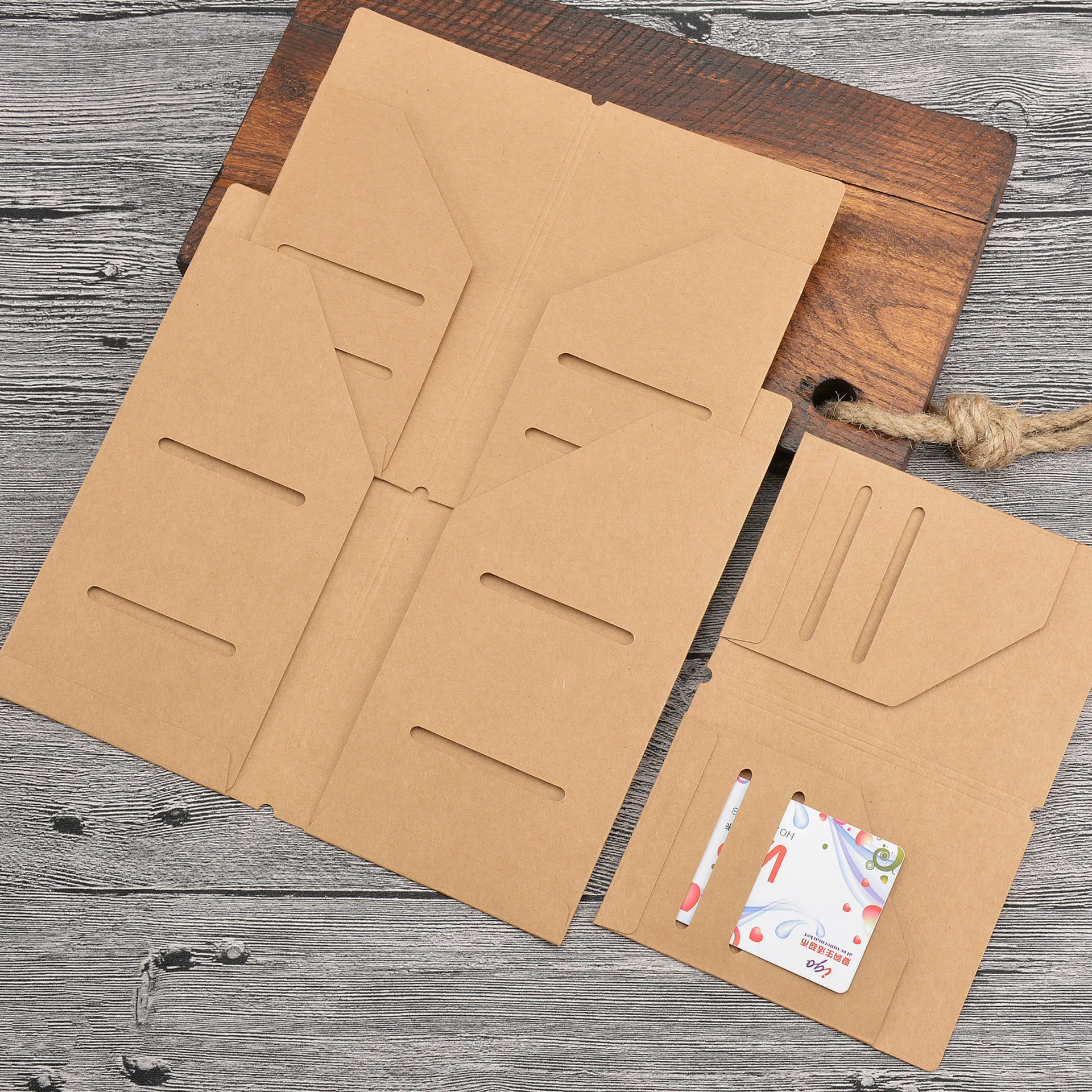 Traveler Notebook Kraft Paper Folder Standard Portable Passport Business Card Receipt Storage Envelope