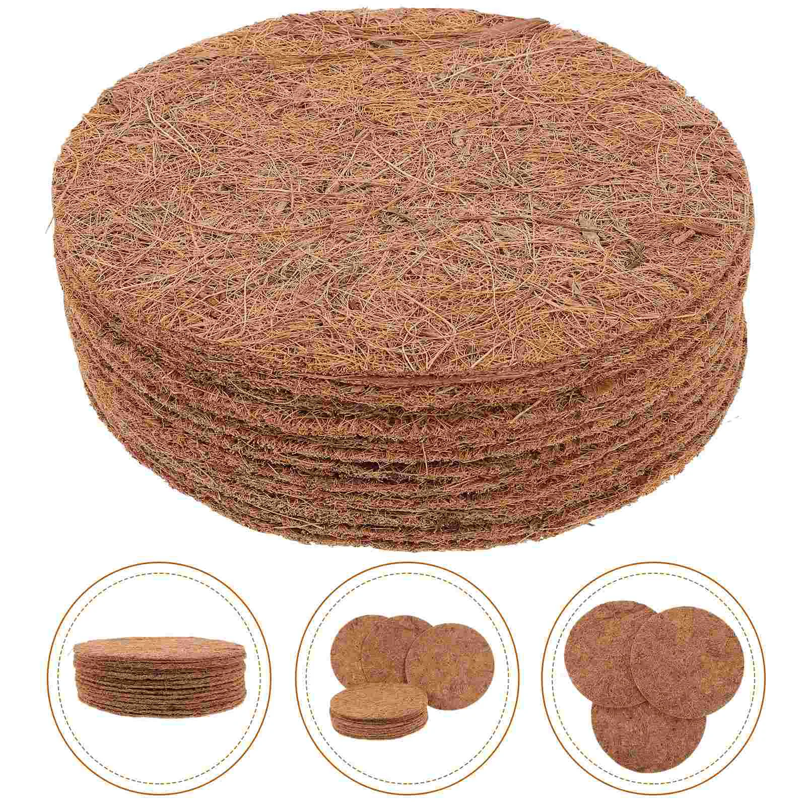 

12 Pcs Pigeon Nest with Brown Cushion Breeding Bird Pad Natural Coconut Fiber Pads Egg Supply Quail