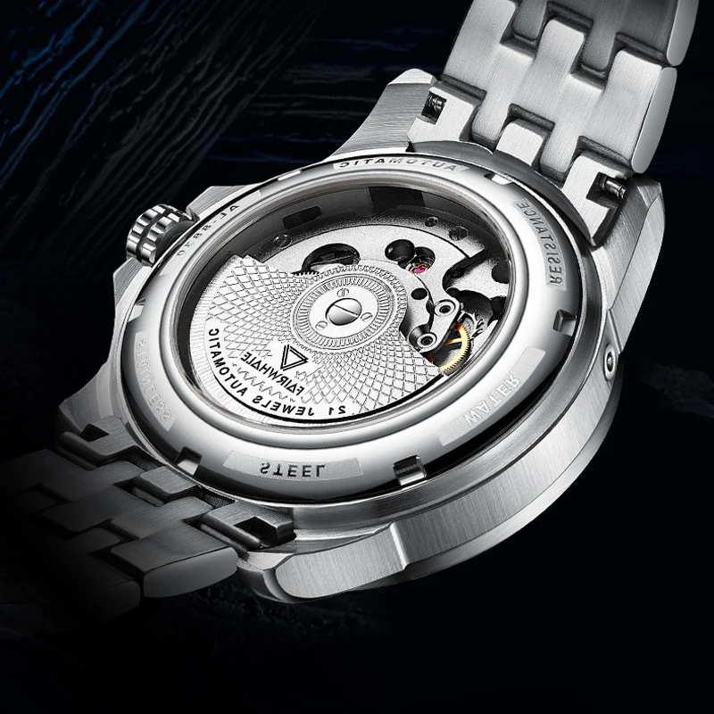 Imagem -06 - Fairwhale-relógio de Pulso Tourbillon Masculino Impermeável Automático Mecânico Esporte Luxo Marca de Topo Moda