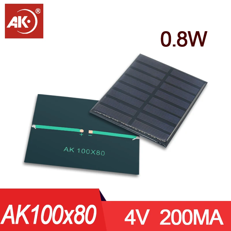 AK 1PC 100x80mm 1V 2V 3V 4V 5V 6V 7.5V Mini Solar Panels Polysilicon Board Portable Outdoor Solar Chargers Solar Energy Solar Po