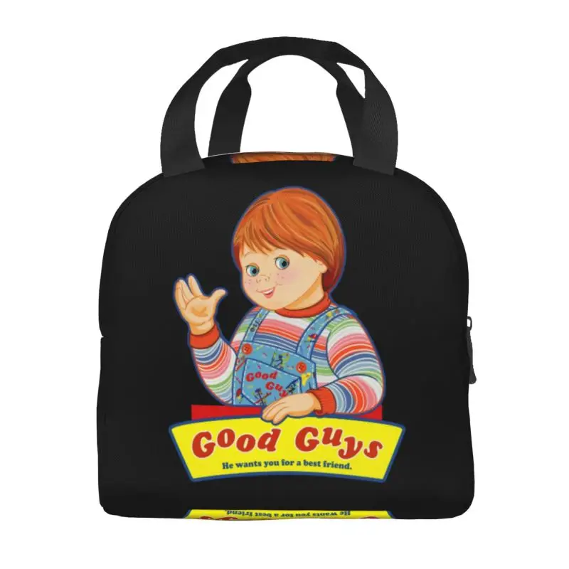 Custom Good Guys Chucky Art Lunch Bag Men Women Child's Play Doll Thermal Cooler Insulated Lunch Boxes for Adult Office