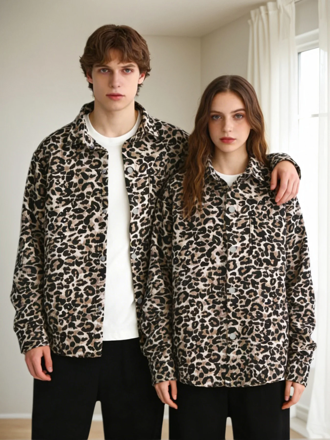 

Spring and Autumn High-End Trendy Cool Leopard Jacquard Collared Jacket, Unisex Versatile Fashion Jacket