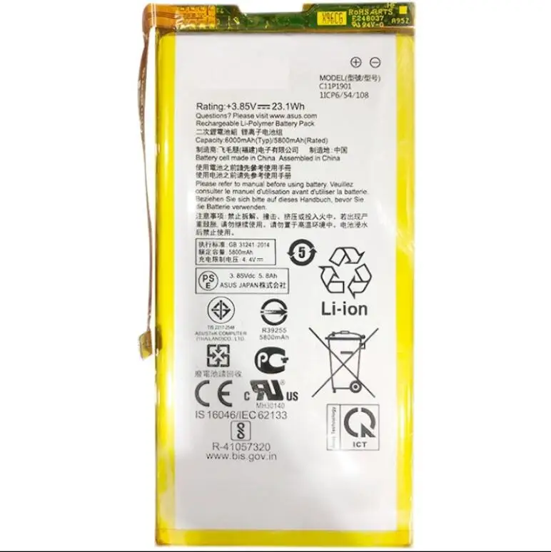 

C11P1901 ZS660KL I001DA Battery For Asus ROG 1 2 3 ROG2 ROG3 Phone ZS600KL Z01QD I003D ZS661KS