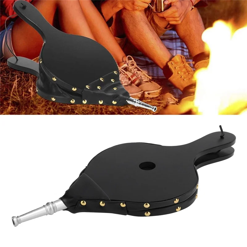 AB46-Outdoor Cooking Fan Air Blower 15.7X7in Fireplace Bellows Manual Wood Air Blower For Barbecue Fireplace Blowing Air