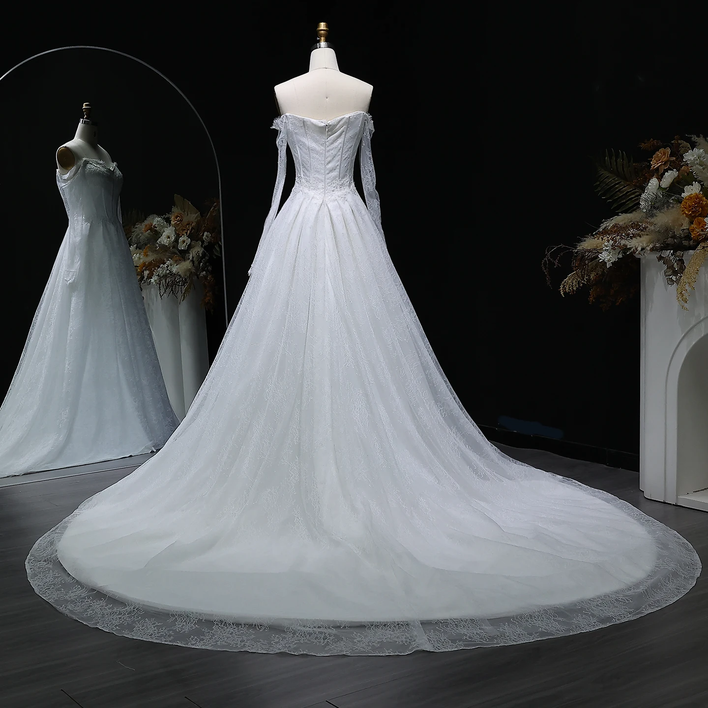 Sharon Said Elegant Ivory Sweetheart Satin Ball Wedding Dress Draped Basque Brush Train Bride Gowns 2025 SW010 Customized