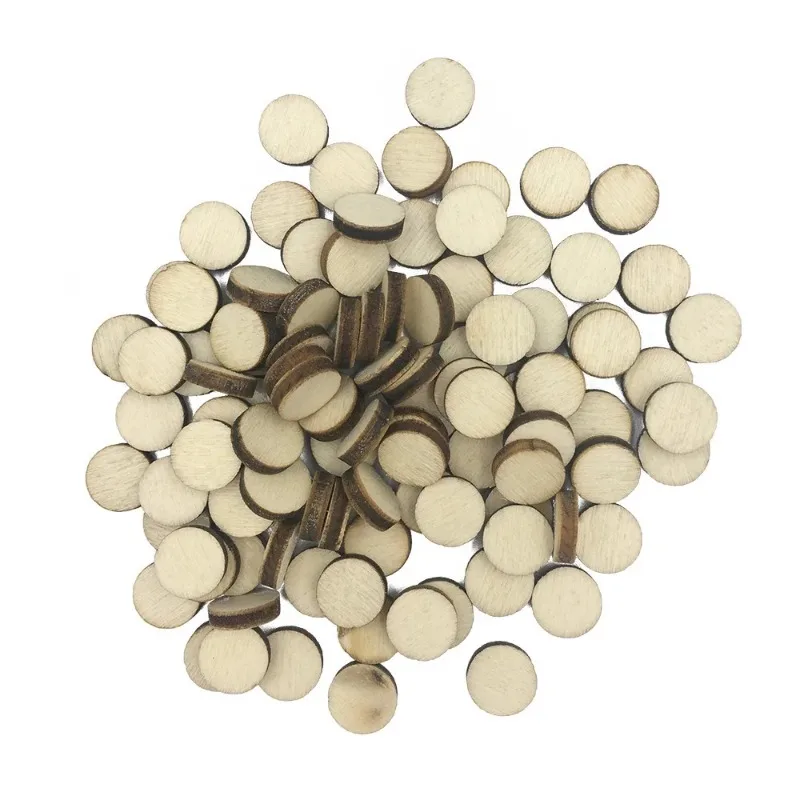 100 قطعة 10 مللي متر 0.39 بوصة شرائح خشبية مستديرة غير مكتملة دوائر سجل أقراص Crafts بها بنفسك الحرف حفل زفاف اللوحة