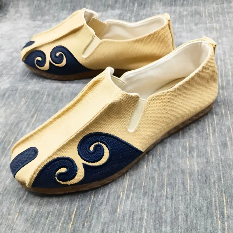 Kungfu Shoes Chinese Traditional Shoes Wushu Tai Chi Vintage Linen Taoist Priest Bonze Old Peking Shoes Martial Art Sneaker