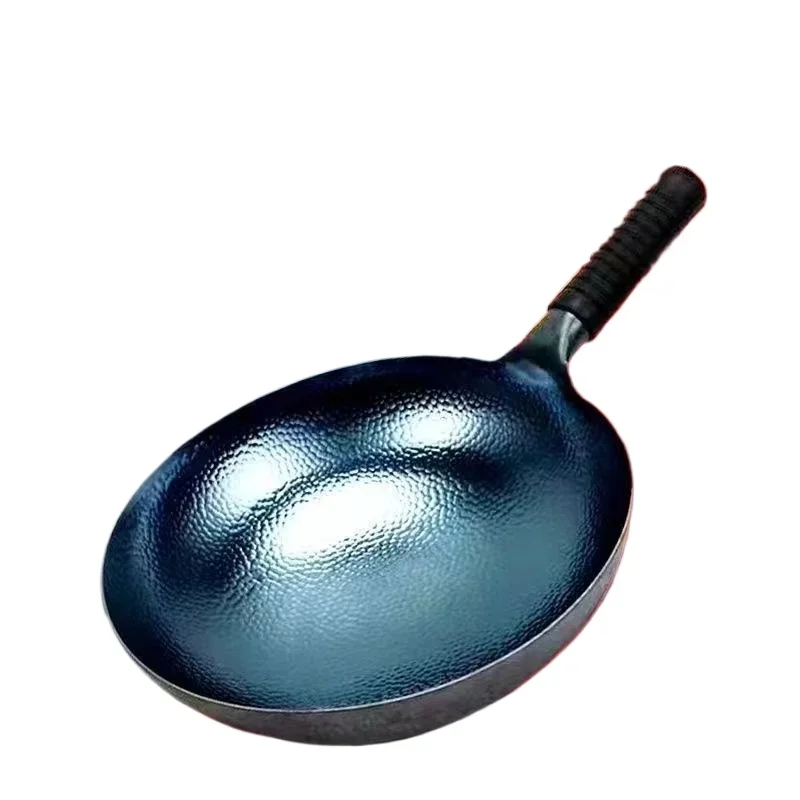 

Iron Wok Pan,Chinese Traditional Hammered Iron Woks,2mm Thickness Blue Seasoned Pot,Uncoated Kitchen Cookware,Frying Pan