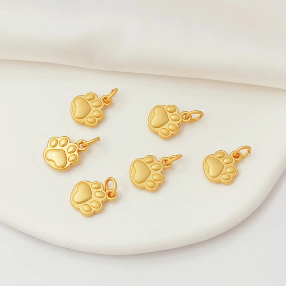 

Древний метод золото, инкрустированный золотом 18 карат, изогнутый маленький кулон с принтом кошачьей лапы, браслет ручной работы, ожерелье, аксессуар, материал